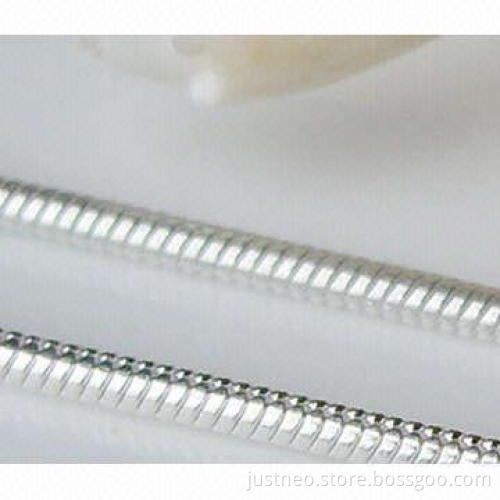 925 sterling silver round snake chain necklace
